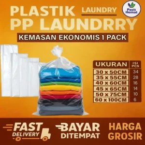 plastik laundry eknomis Plastik Laundry PP Hemat | Plastik Kiloan | Kantong Laundry Tebal & Kuat